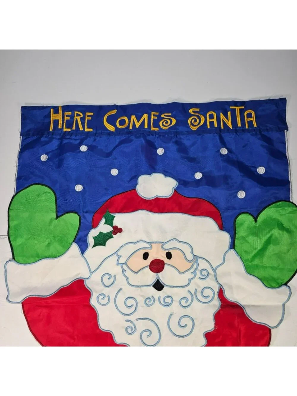 Here Comes Santa Outdoor Christmas Garden Flag Banner 38x27